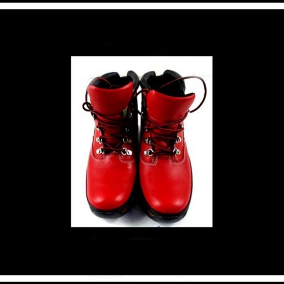 Very Nice Rare Unique Timberland High Grade Genuine Leather Ankle Red Boots, 7 main image 0
